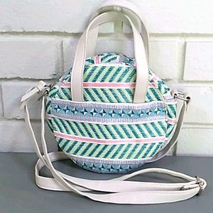 Multicolored Woven Round Crossbody/Handbag.